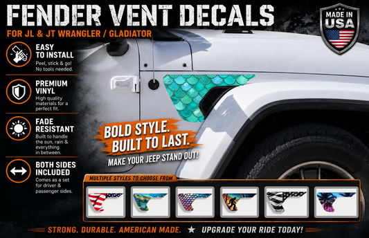 Teal mermaid fender vent for the JL or JT 2018 or newer 161