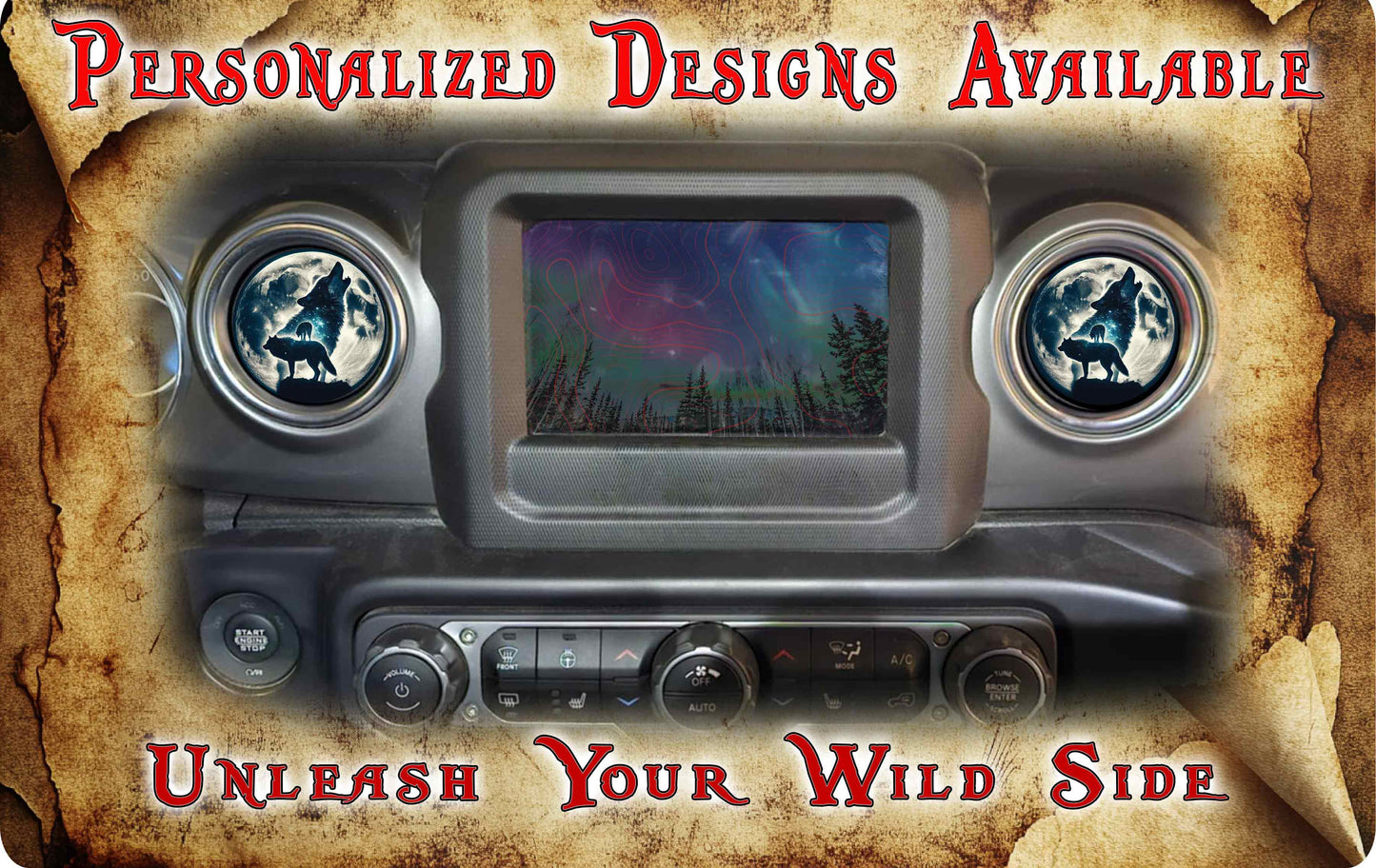 Steering wheel decal Wolf and blue moon