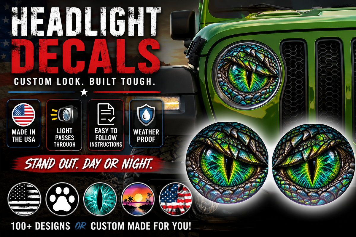 Mean Green dragon Headlight Decals 181