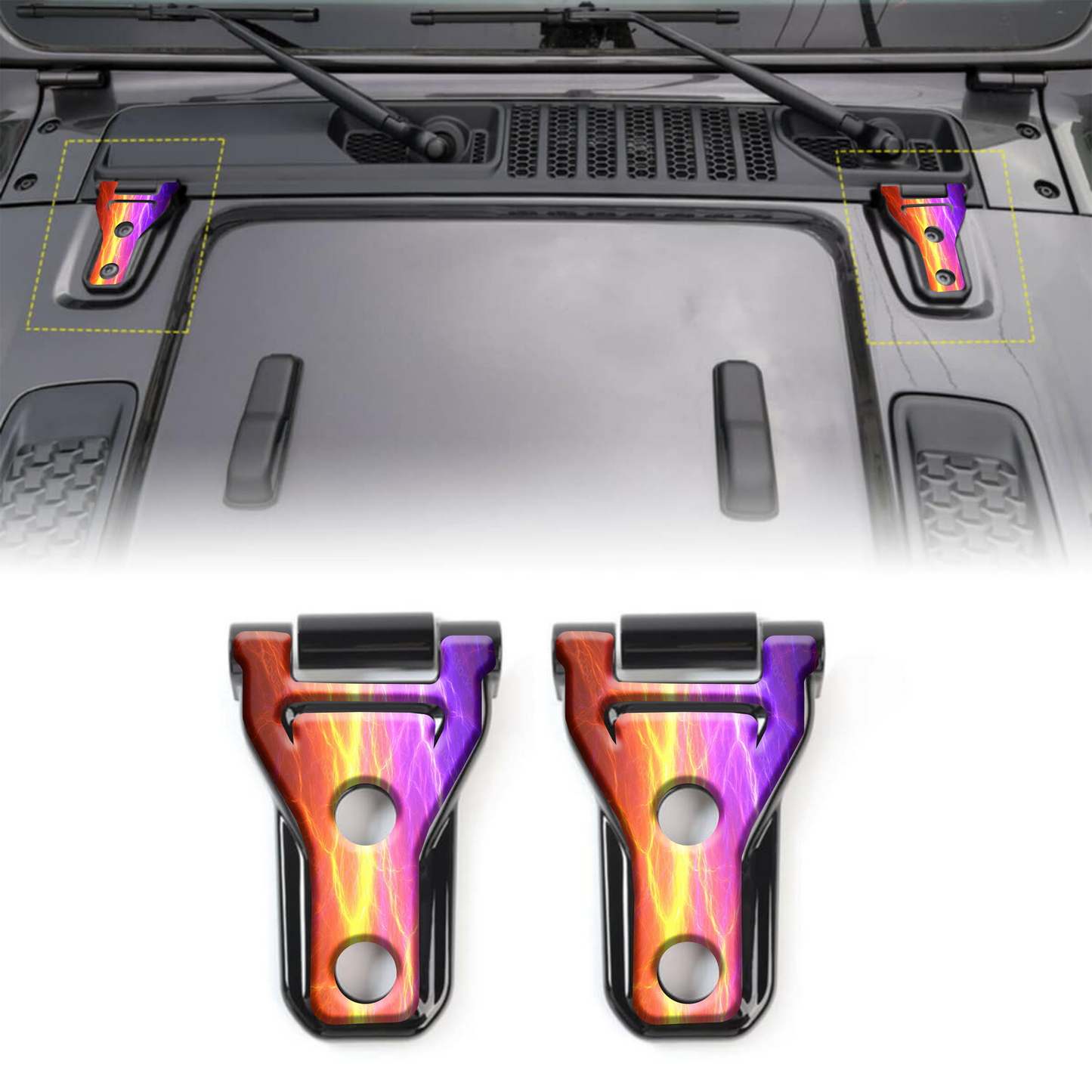 Lighting hood hinge overlay decals 18