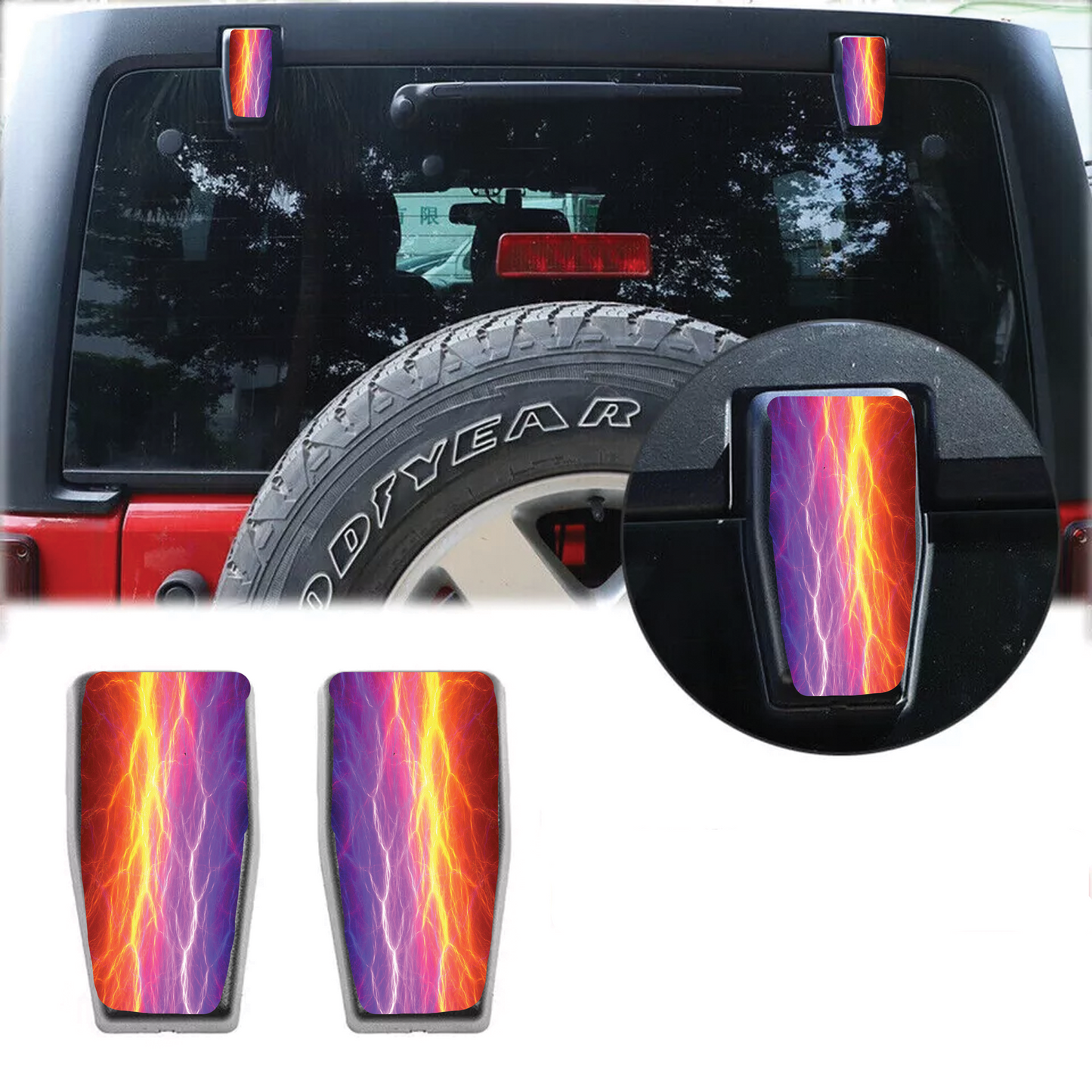 Orange lighting scales Rear liftgate hinge overlay decal 18
