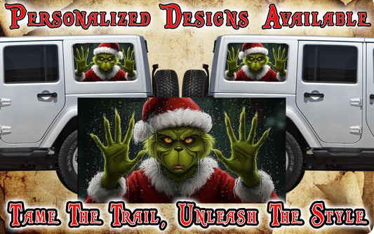 Let me come out to play Grinch Rear quarter window see through graphic.