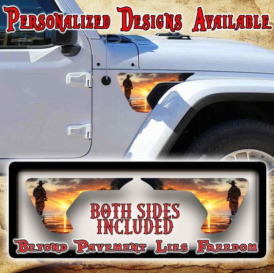 Fishing fender vent decal for the JL or JT 2018 or newer