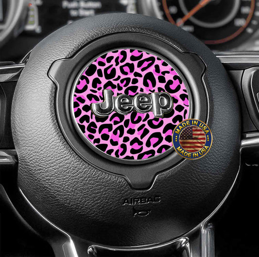 Pink cheetah print Steering wheel decal