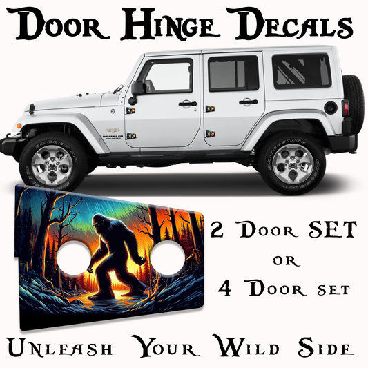 JK Bigfoot cabin door hinge decal 1