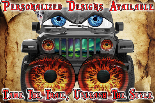 evil eye headlight decal