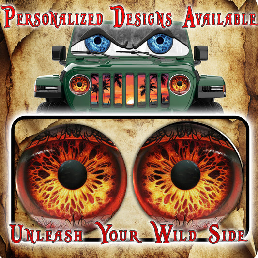 evil eye headlight decal 1