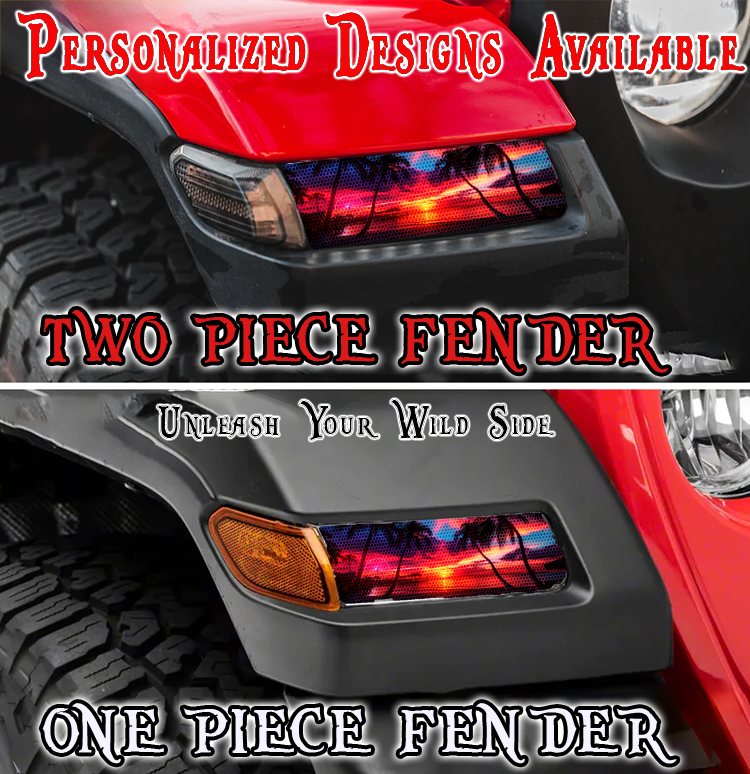 Beach sunrise Jl and Gladiator Turn signal decal. 200