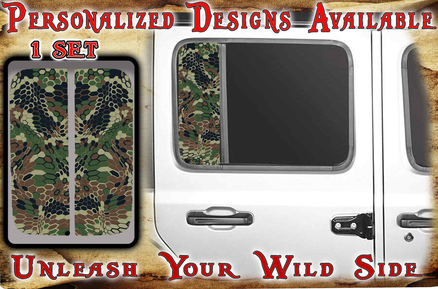Side door window decal Camo 209