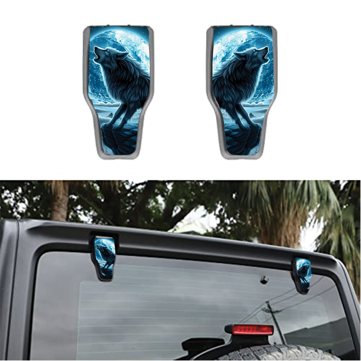 Blue wolf scales Rear liftgate hinge overlay decal 20