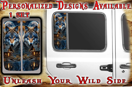 Alpha wolf Side door window decal 219