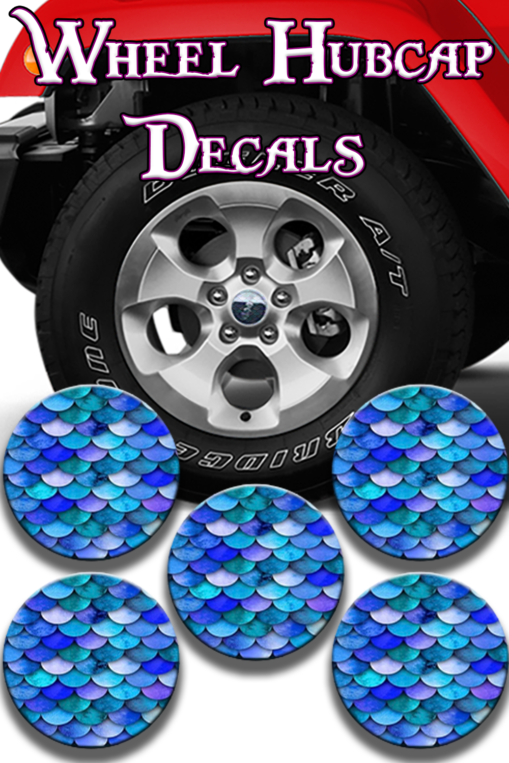 Mermaid scale design Hub cap decal 21