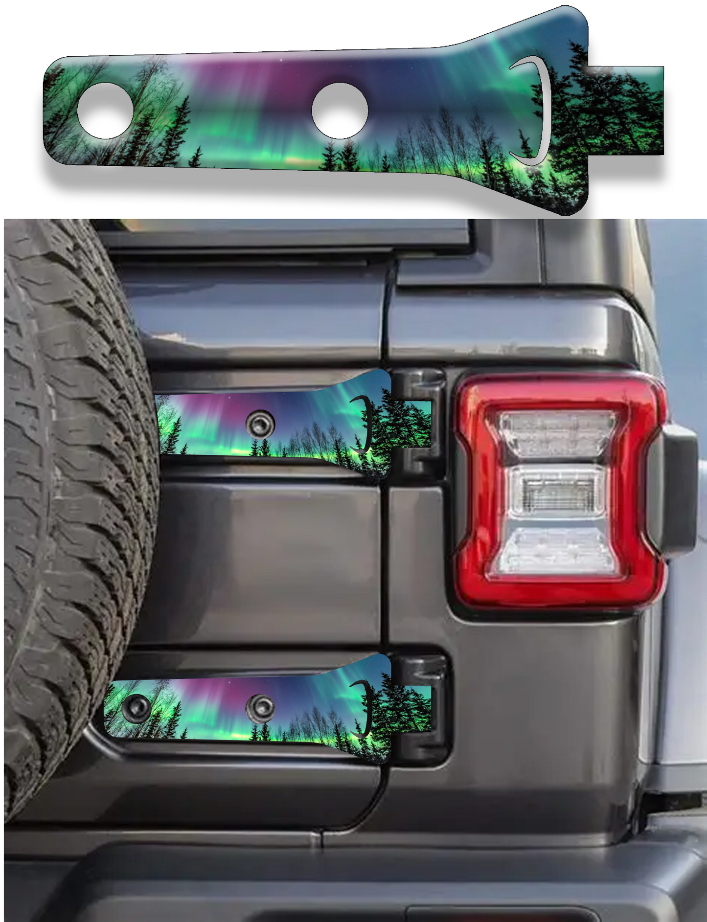 Rear gate hinge decal Northern lights  21