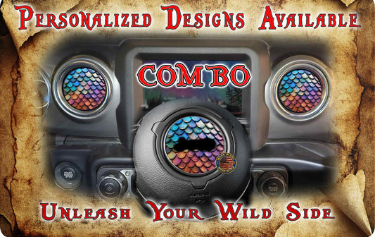 Steering wheel decal mermaid scales