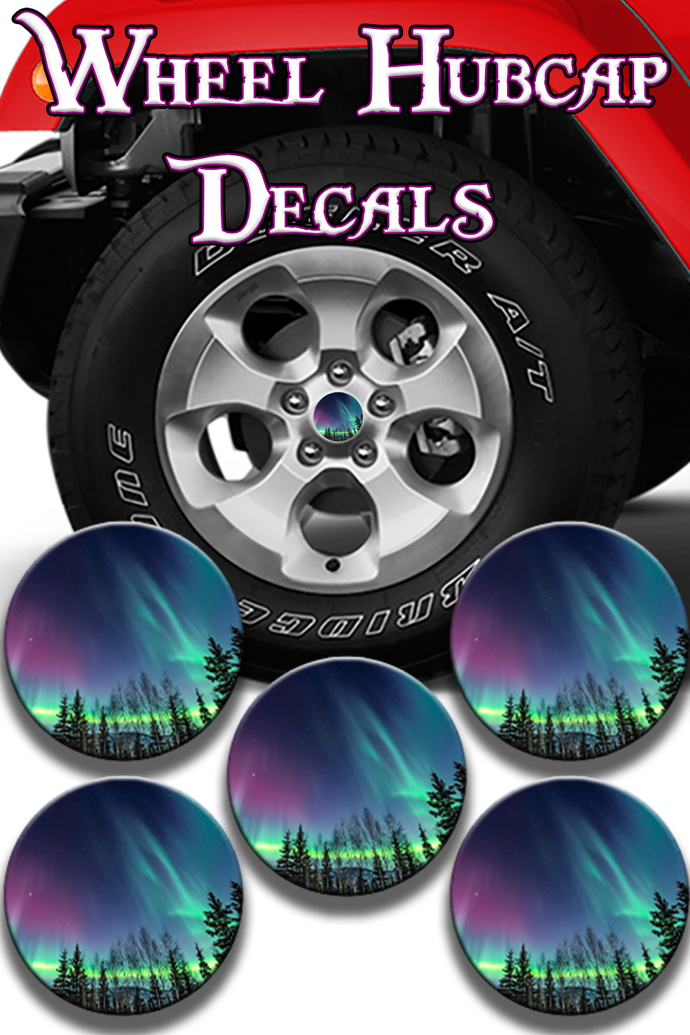 Northern lights Hub cap decal 22