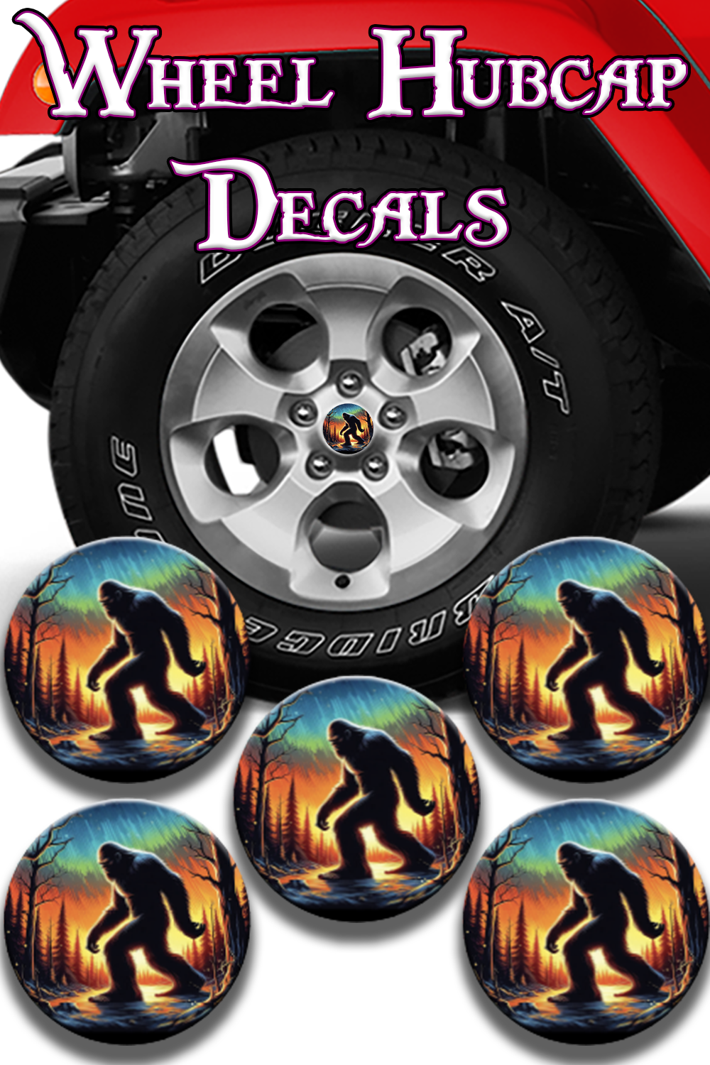 Bigfoot design Hub cap decal 23
