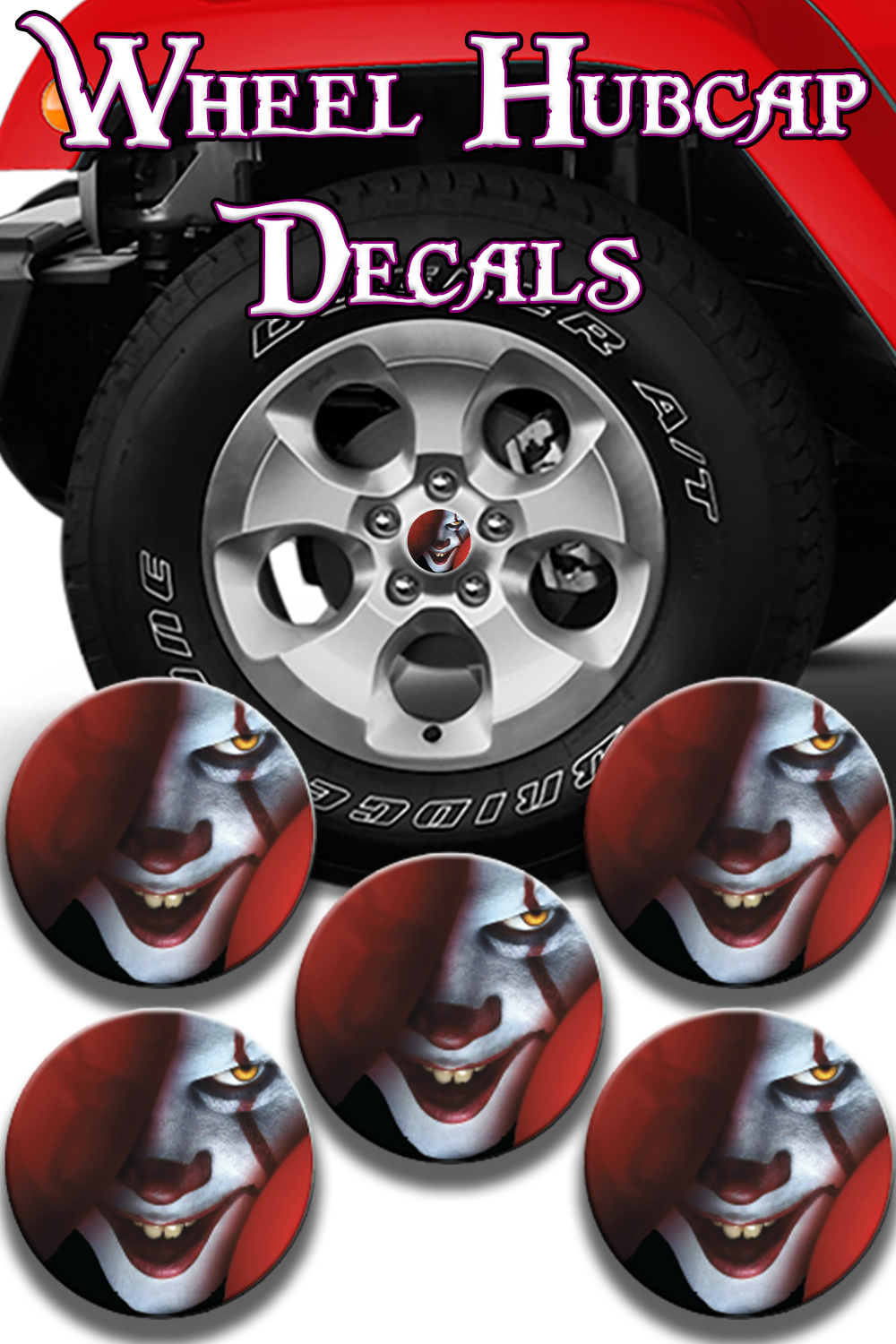 penny balloon design Hub cap decal 24