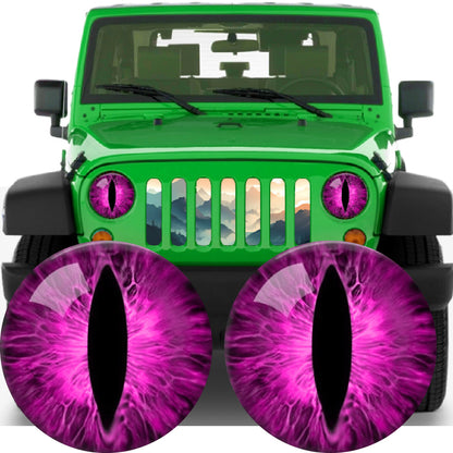 Hot pink cat eyes for the headlight