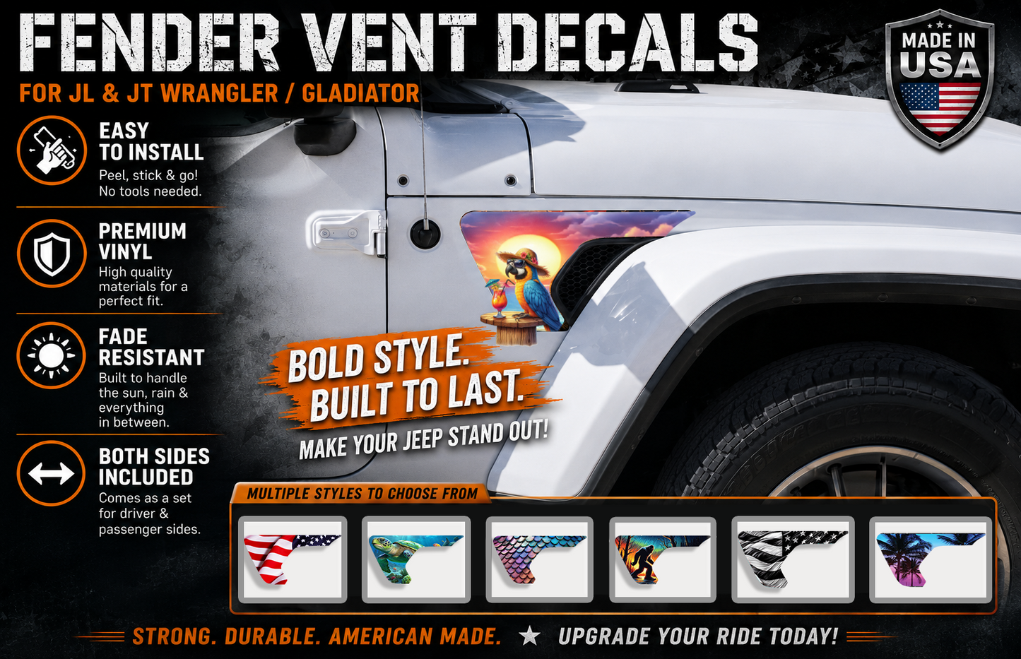 fender vent for the JL or JT 2018 or newer Parrot head 267