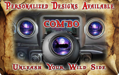 Steering wheel decal Purple Moon