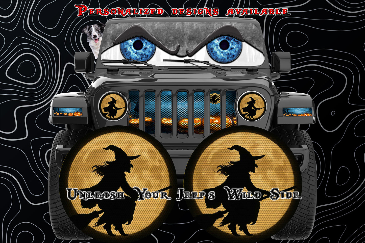 Witch and moon for a round beast headlight.