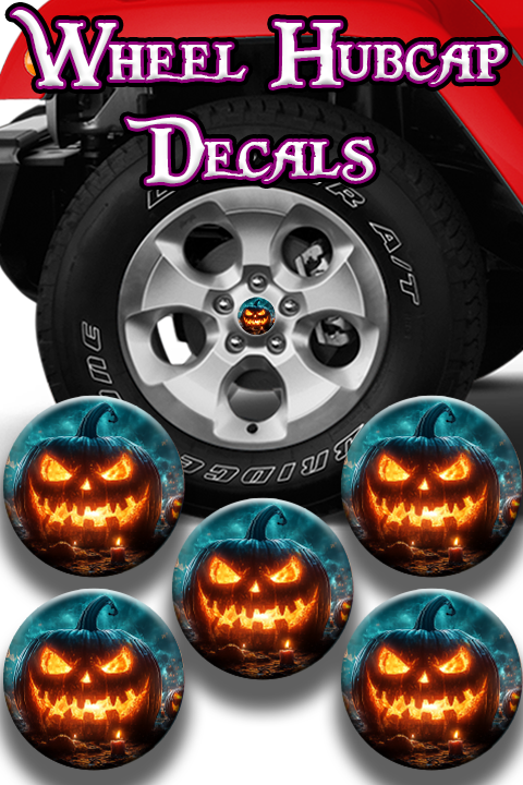 Pumpkin head Hub cap decal 2