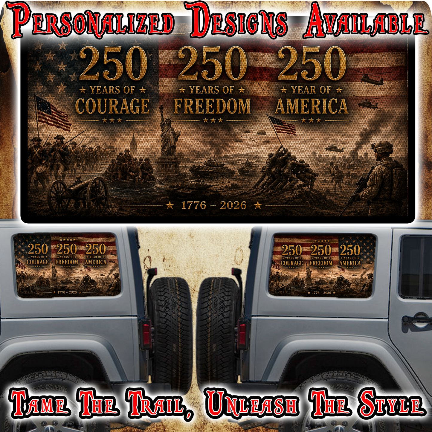 250th Anniversary side window decal