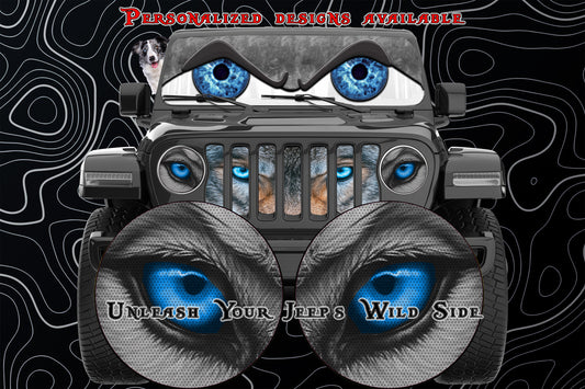 Blue wolf eye for a round beast headlight.