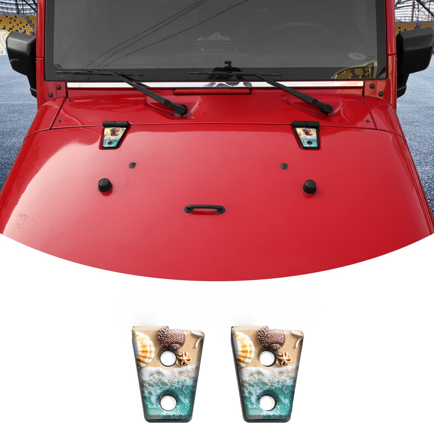 sea shells hood hinge overlay decals 31