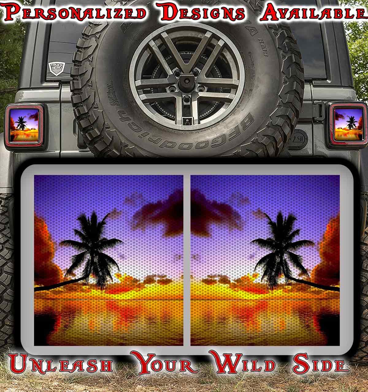 Sunset beach Taillight cover decal 32