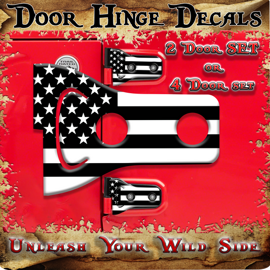 Black and white flag Door hinge decals 33