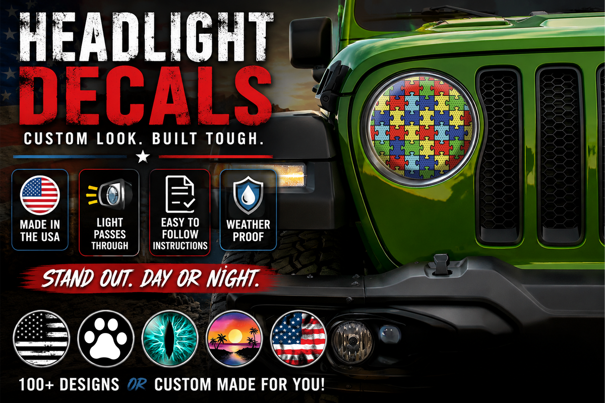 Autism awareness for a round headlight decal. 34