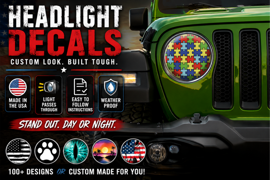 Autism awareness for a round headlight decal. 34