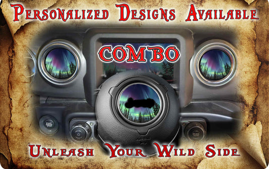 Steering wheel decal Aurora borealis