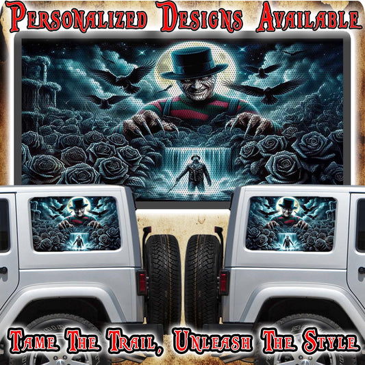 Freddy Rear quarter window see through graphic.