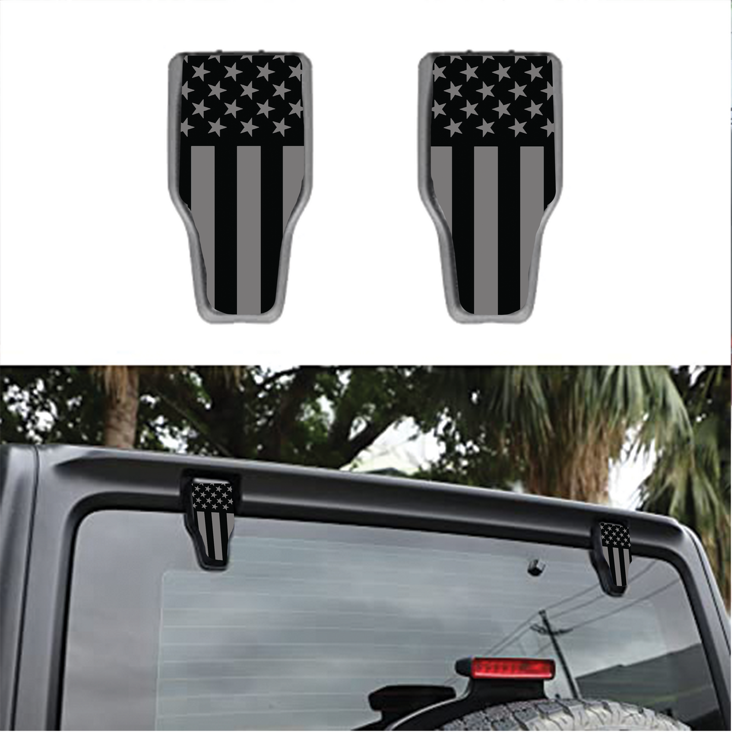 American flag scales Rear liftgate hinge overlay decal 36
