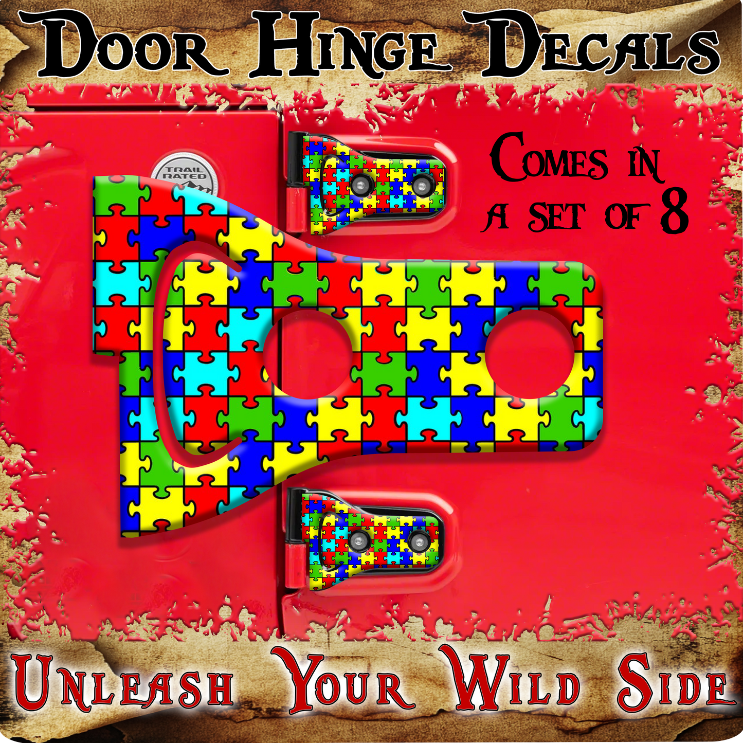 Autism puzzle Door hinge decals 38