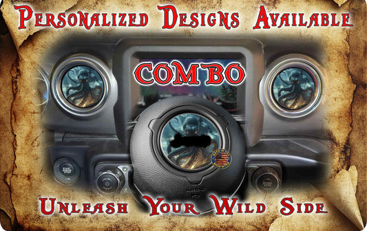 Steering wheel decal Kraken