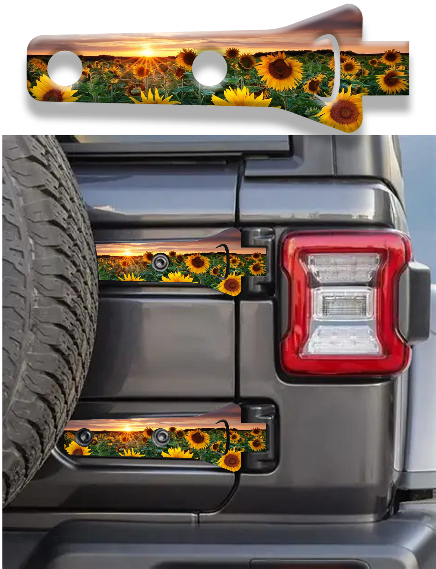 Rear gate hinge decal Sunflower field 39