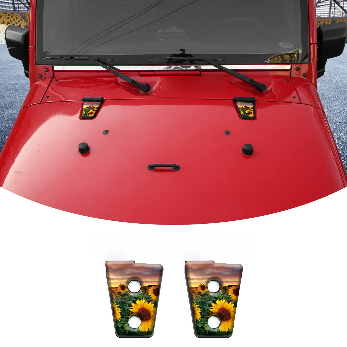 sunflowers  hood hinge overlay decals 39