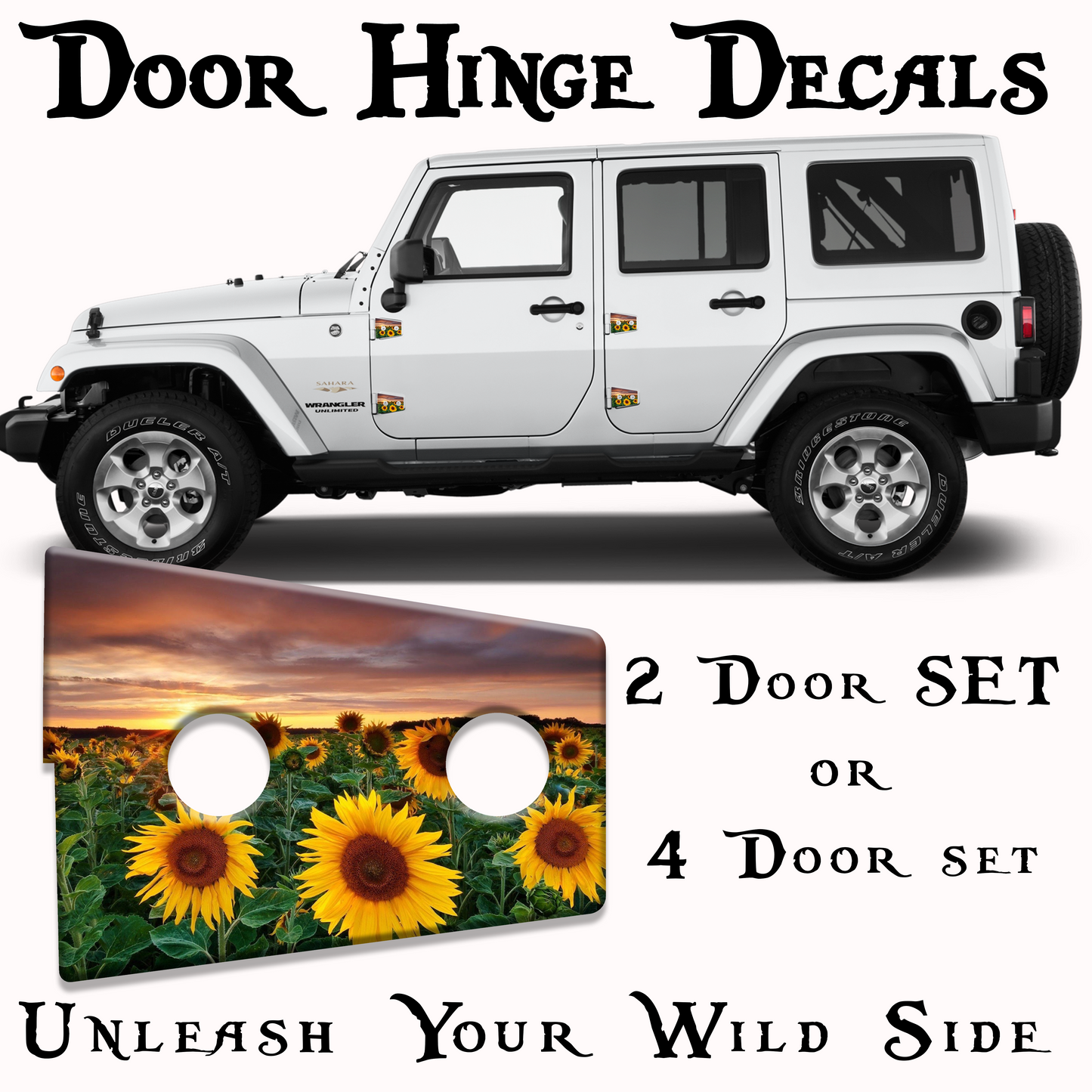JK Sunflower field door hinge decal 39