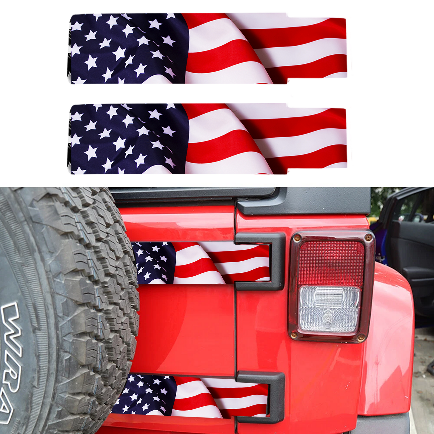 Rear gate hinge decal Flag 3