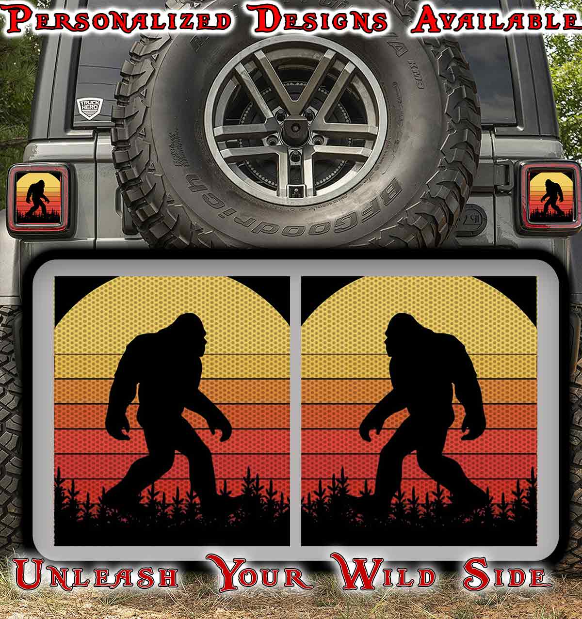 Retro Bigfoot Taillight cover decal 42