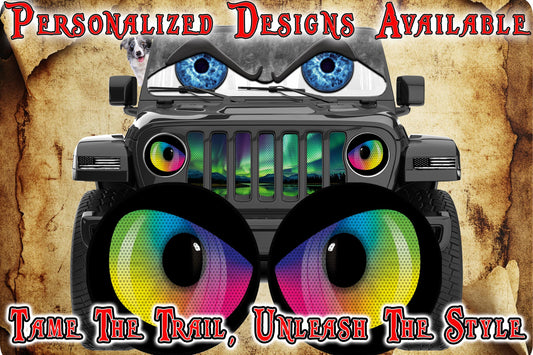 mean Rainbow eyes headlight decals