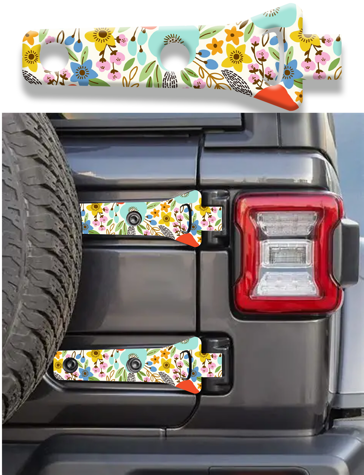 flowers scales Rear gate hinge decal  43