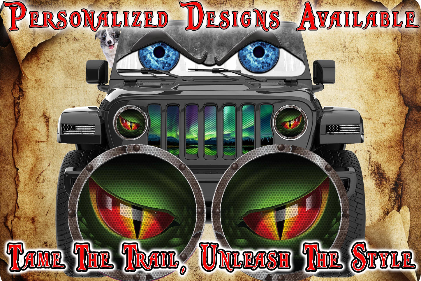 dinosaur headlight decal