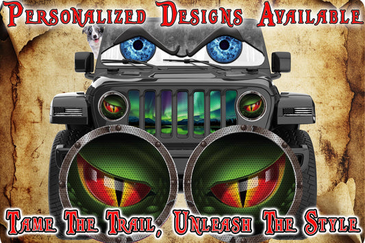 dinosaur headlight decal