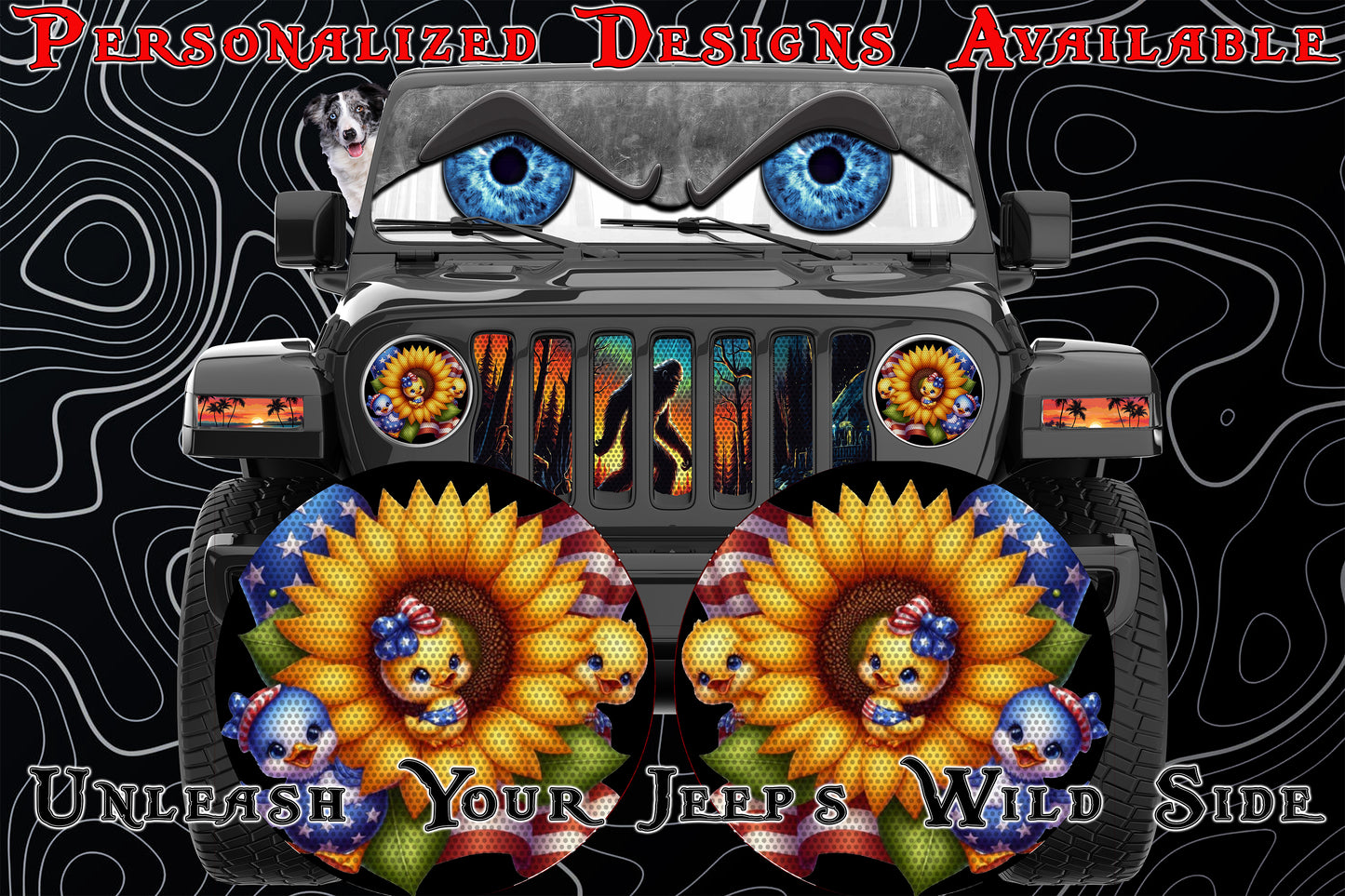 Sunflower Duck for a round headlight decal.