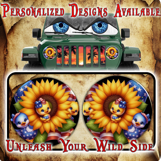 Sunflower Duck for a round headlight decal. 44