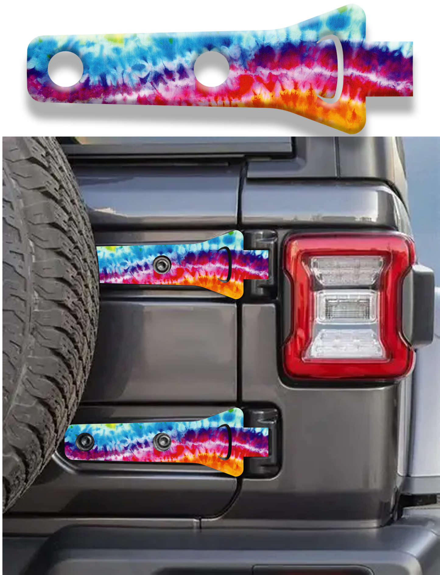 tie dye Rear gate hinge decal  45